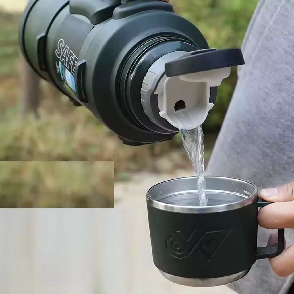 Büyük Kapasiteli 3+ Litre 316 Paslanmaz Termos – Çift Katmanlı, Kamp ve Seyahat Dostu, 24 Saat Sıcak / 48 Saat Soğuk Koruma Garantili