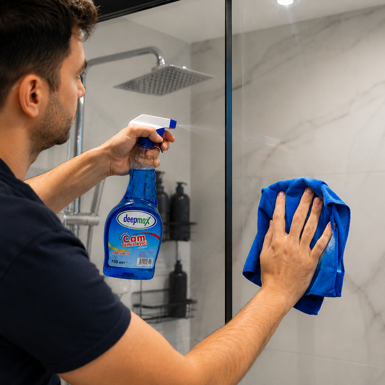 Deepmax Parfümlü Cam Temizleyici 750 ml – İz Bırakmayan Formül ile Kristal Parlaklık ve Hızlı Temizlik