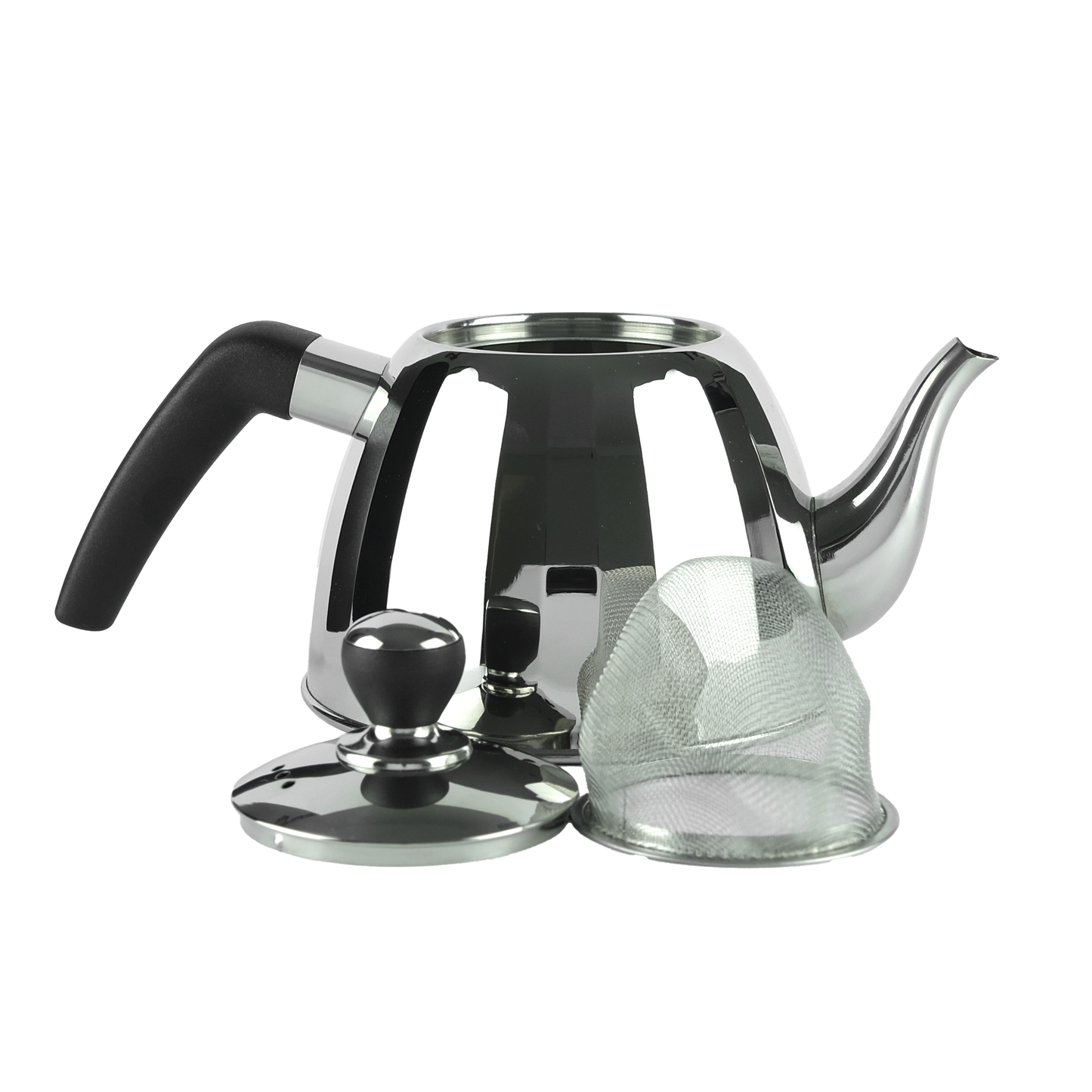 Premium Alman Çelik Çaydanlık – 2.5 + 1 Litre, Çay Filtresi ve İndüksiyon Tabanlı