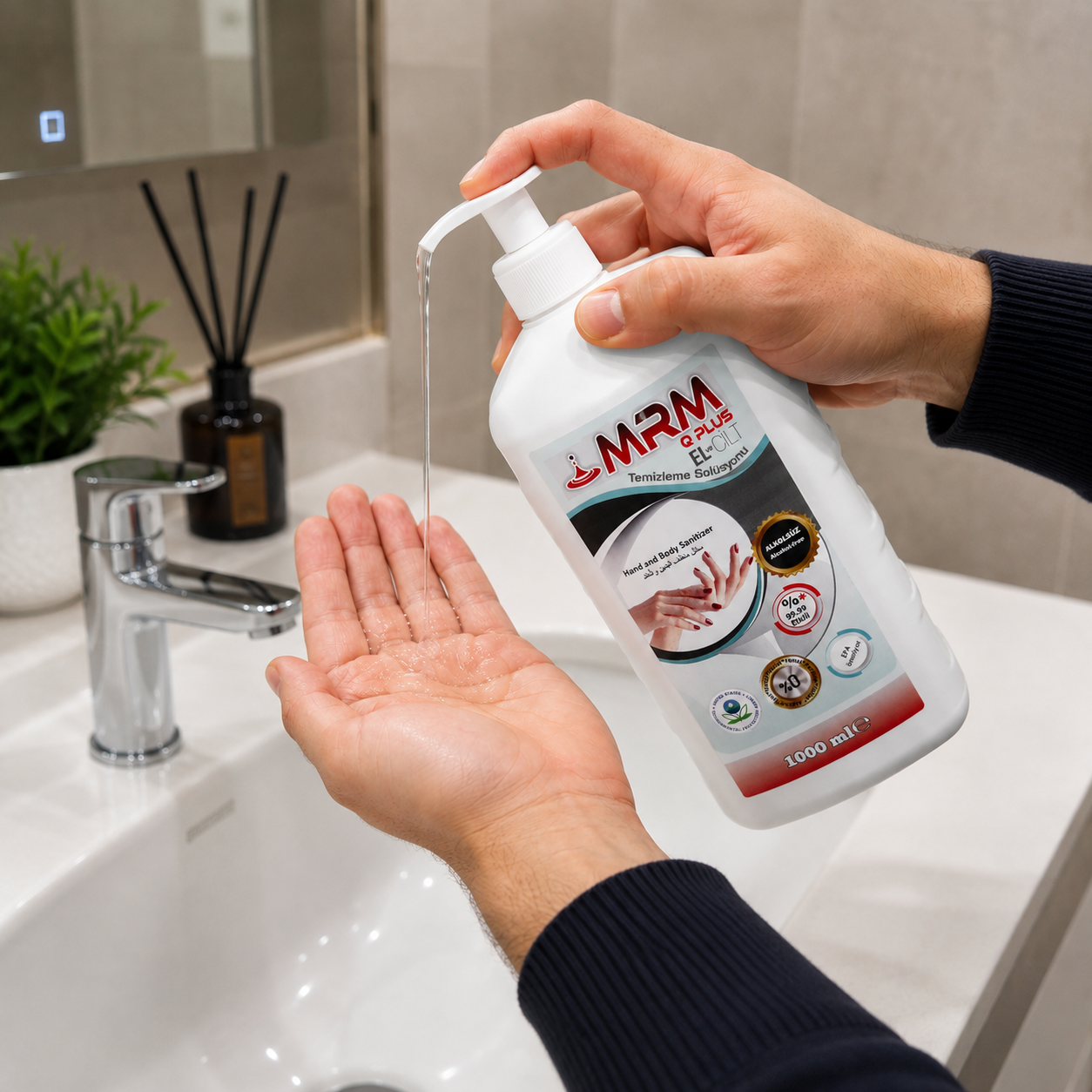 MRM Q Plus El ve Cilt Temizleme Solüsyonu 1000 ml