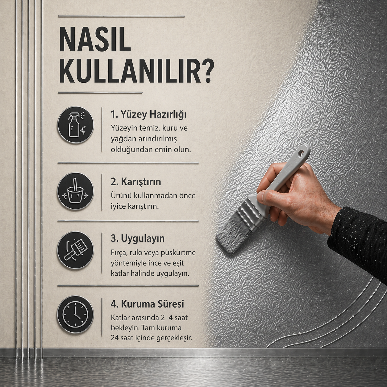 Uzun Ömürlü Yaldız Efektli Profesyonel Boya
