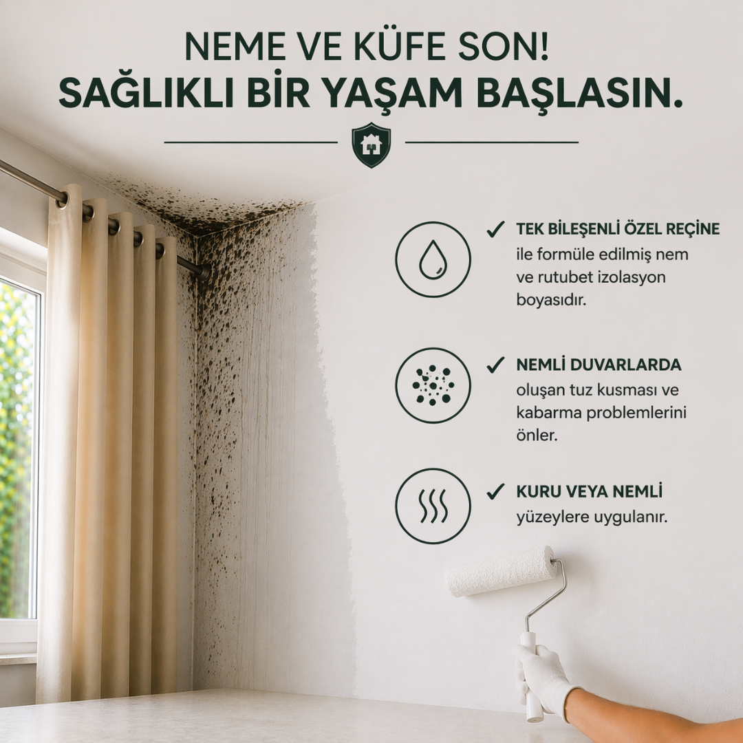 Nem & Rutubet Önleyici Duvar Boyası – Tek Uygulamada Küf ve Rutubete Karşı Koruma | Ny Trend