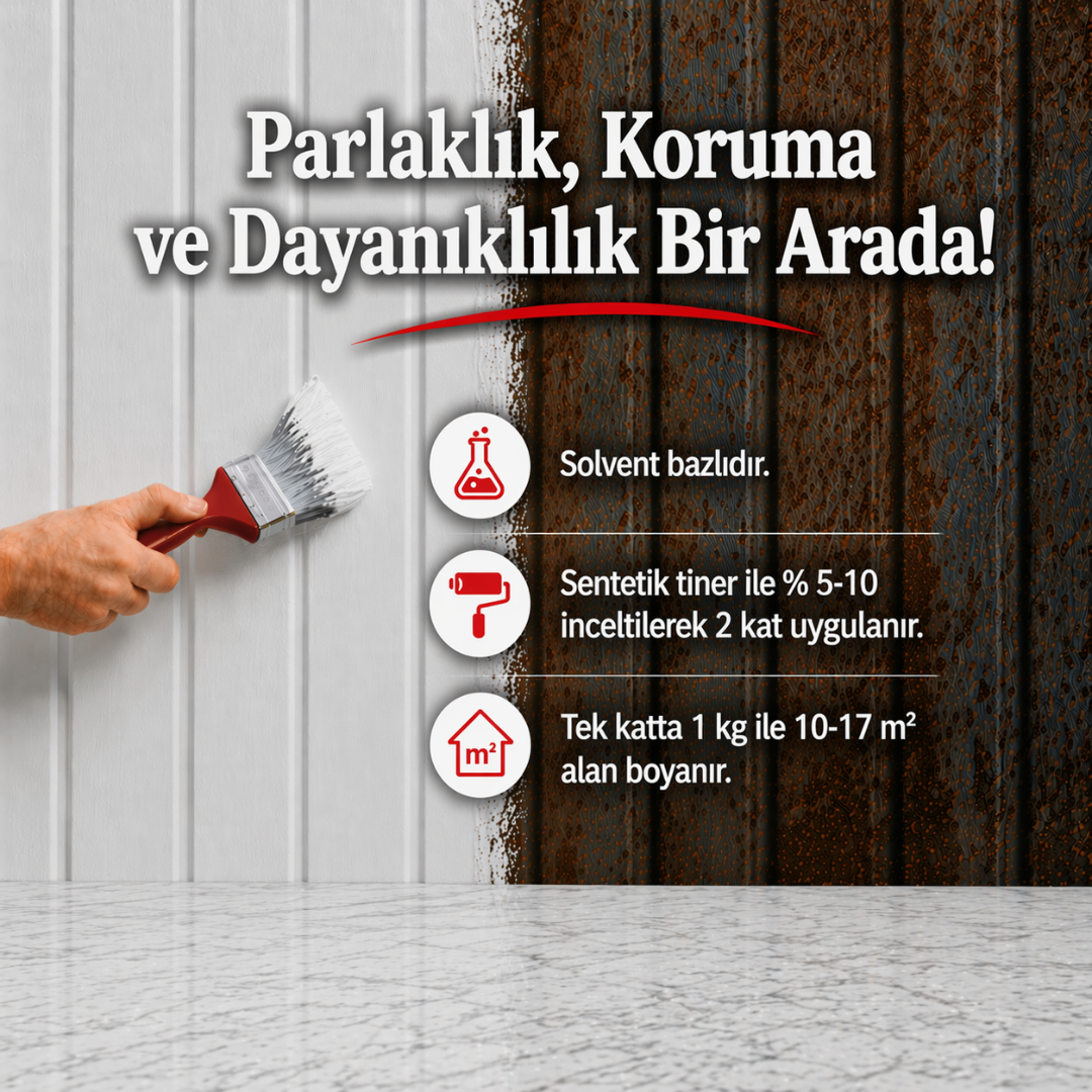 Active Parlak Sentetik Yağlı Boya – Ahşap & Metal Yüzeyler İçin (Uzun Ömürlü)