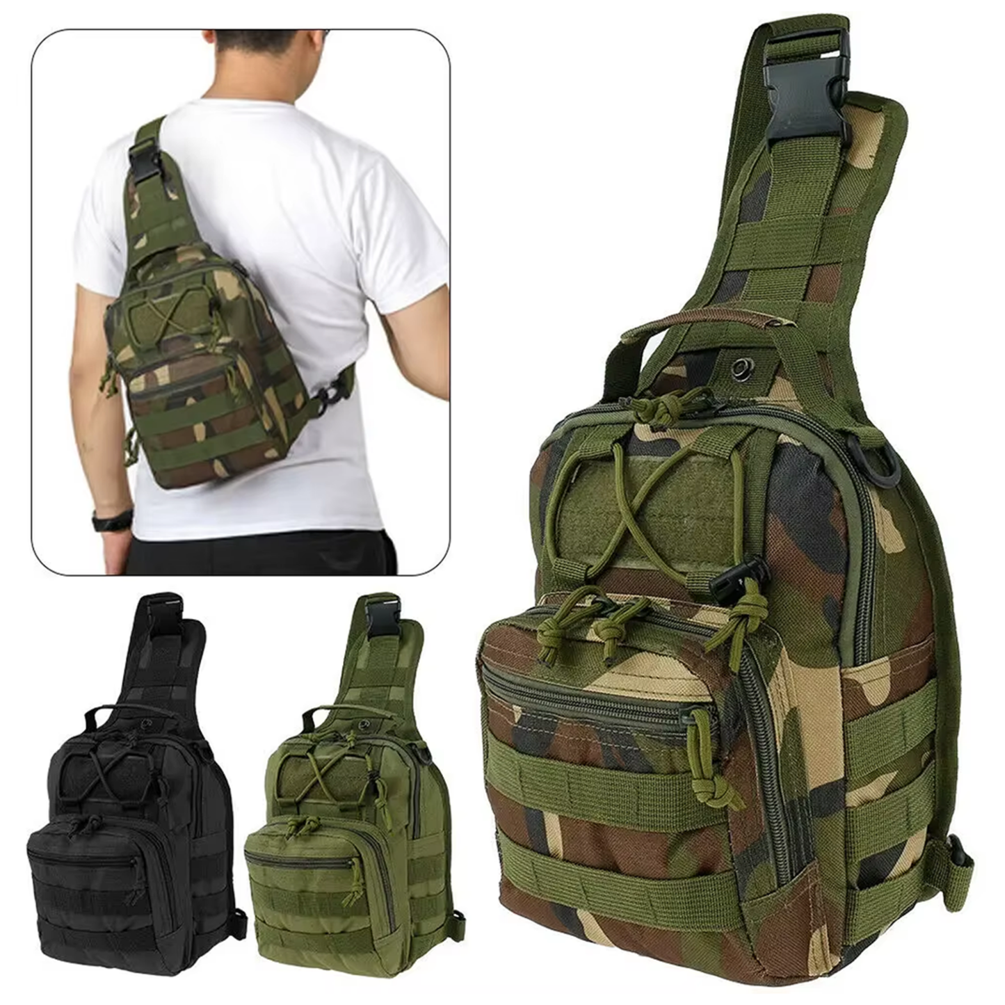 Taktik Omuz ve Göğüs Çantası Molle Çantası – Kamp, Tırmanış, Askeri ve Günlük Kullanım İçin