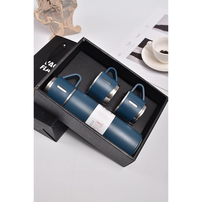 12 Saat Sıcak & Soğuk Tutma Garantili – 500 ml 304 Paslanmaz Çelik Termos Seti (3 Bardaklı)