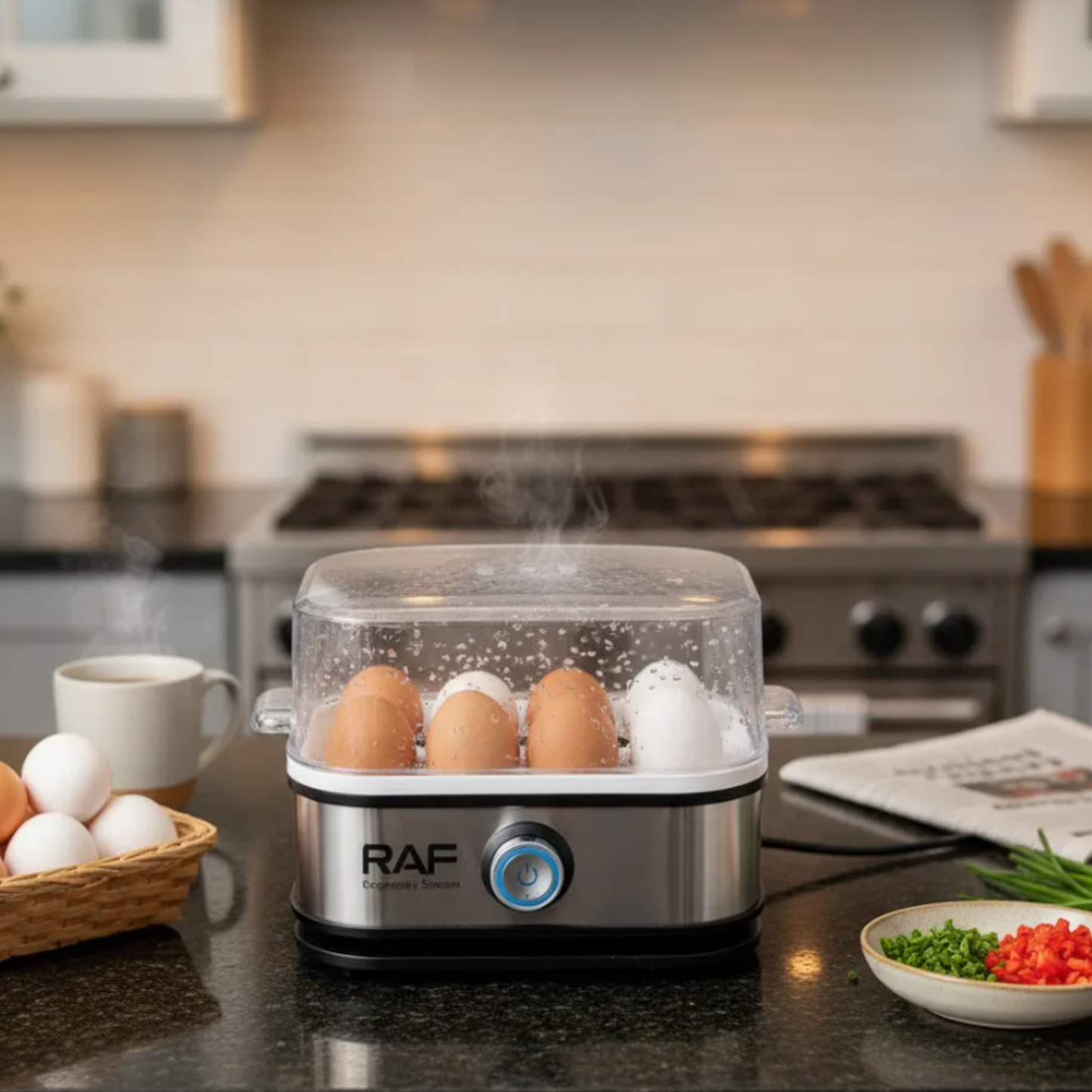 400W Elektrikli Yumurta Haşlama Makinesi – 6 Yumurta Kapasiteli