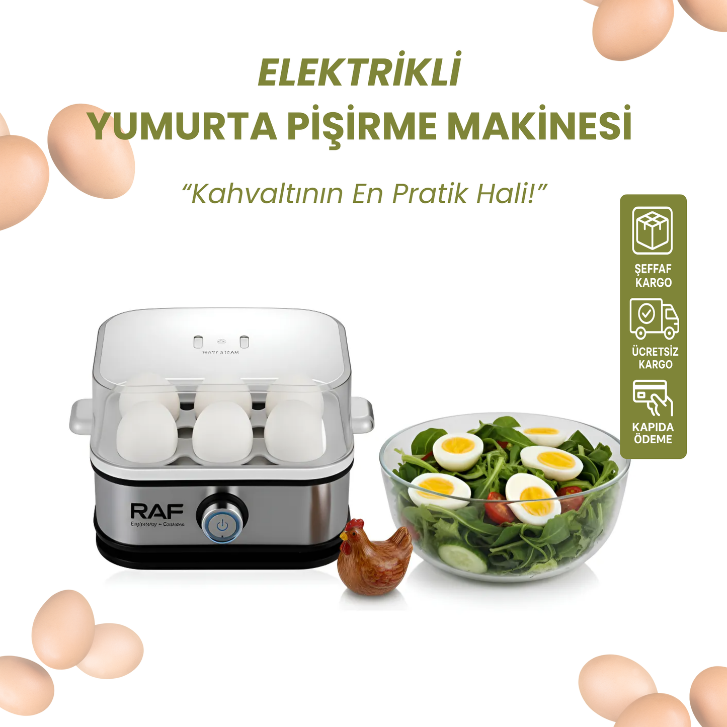 400W Elektrikli Yumurta Haşlama Makinesi – 6 Yumurta Kapasiteli