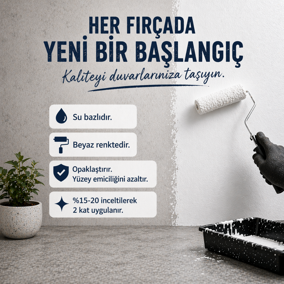 İç Cephe Geçiş Astarı - Beyaz Renk