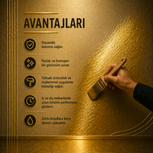 Uzun Ömürlü Yaldız Efektli Alüminyum Boya - Altın Renk