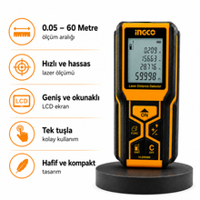 Lazer Mesafe Ölçer 60 Metre Dijital Mesafe Ölçüm Cihazı