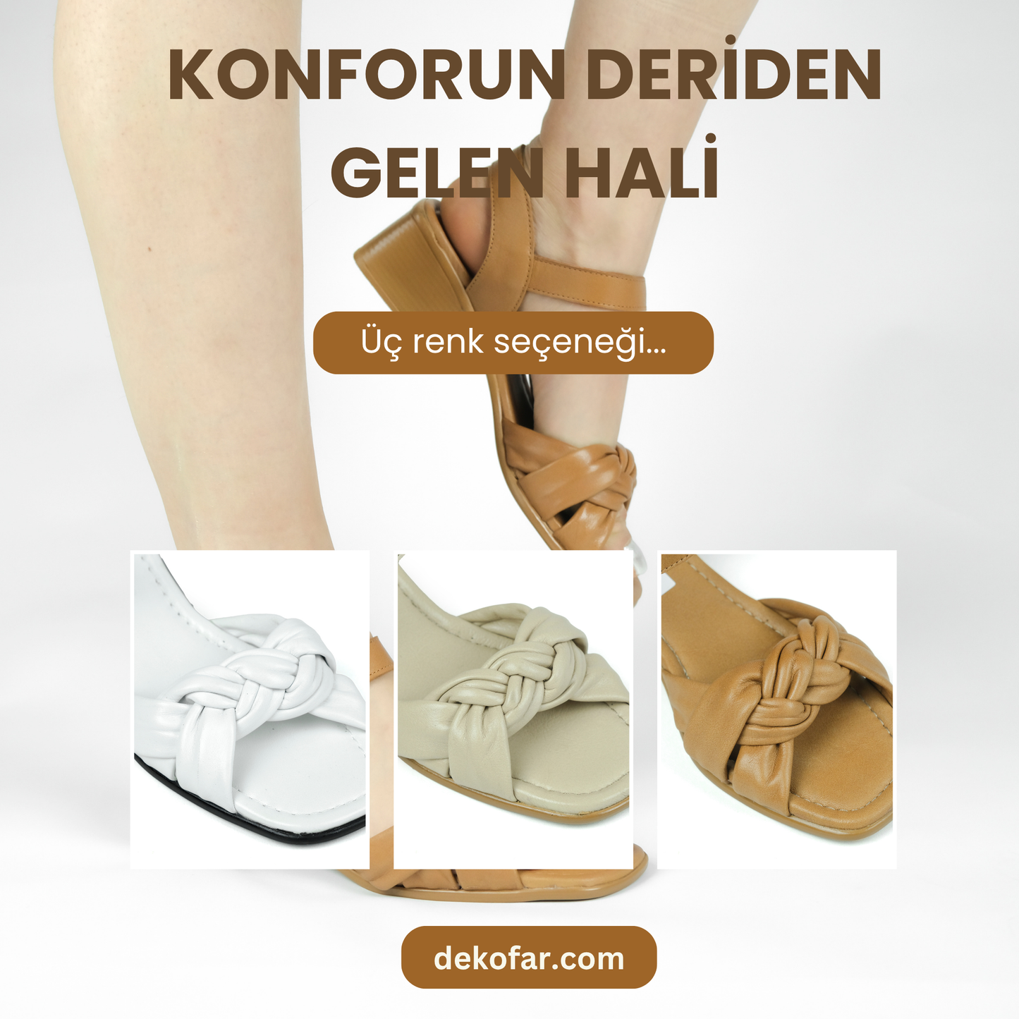 %100 Deri Yumuşak Tabanlı Dikişli Sandalet