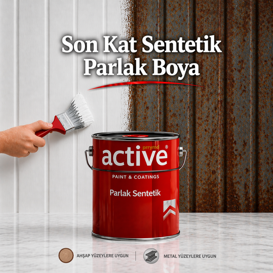 Active Parlak Sentetik Yağlı Boya – Ahşap & Metal Yüzeyler İçin (Uzun Ömürlü)