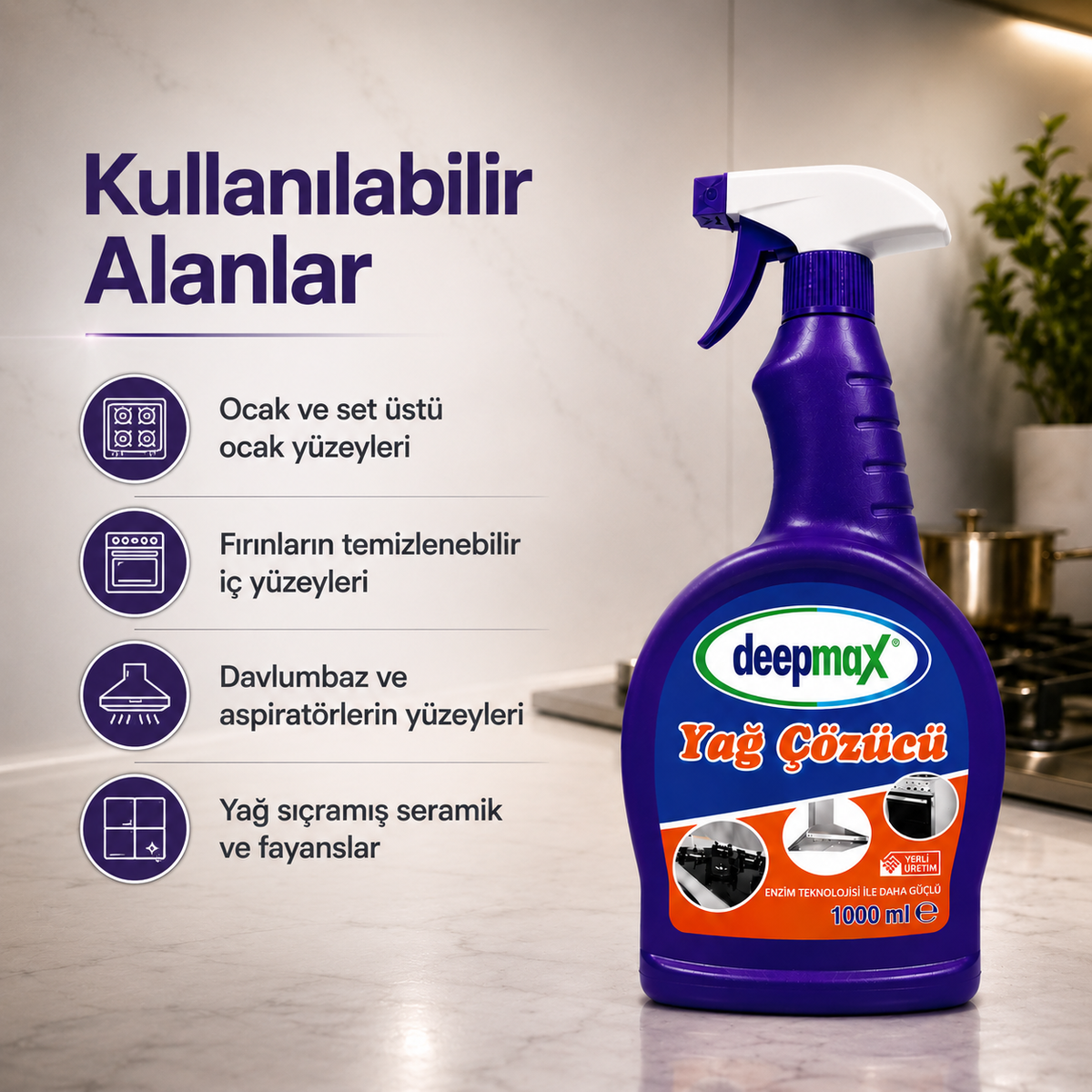 ULTRA GÜÇLÜ ENZİM TEKNOLOJİLİ YAĞ ÇÖZÜCÜ -1000 ml