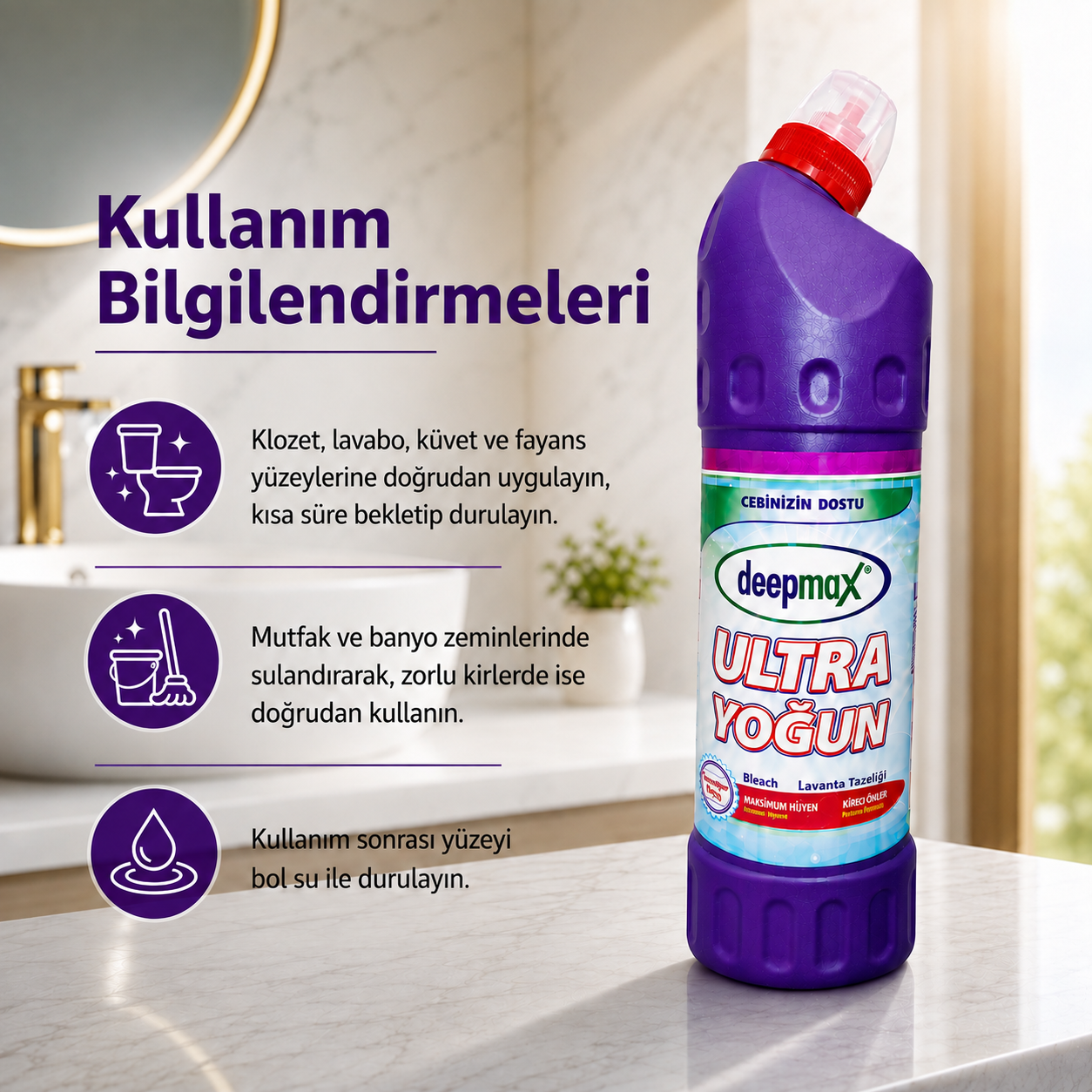 Deepmax Ultra Yoğun Lavanta Çamaşır Suyu 810 Gr
