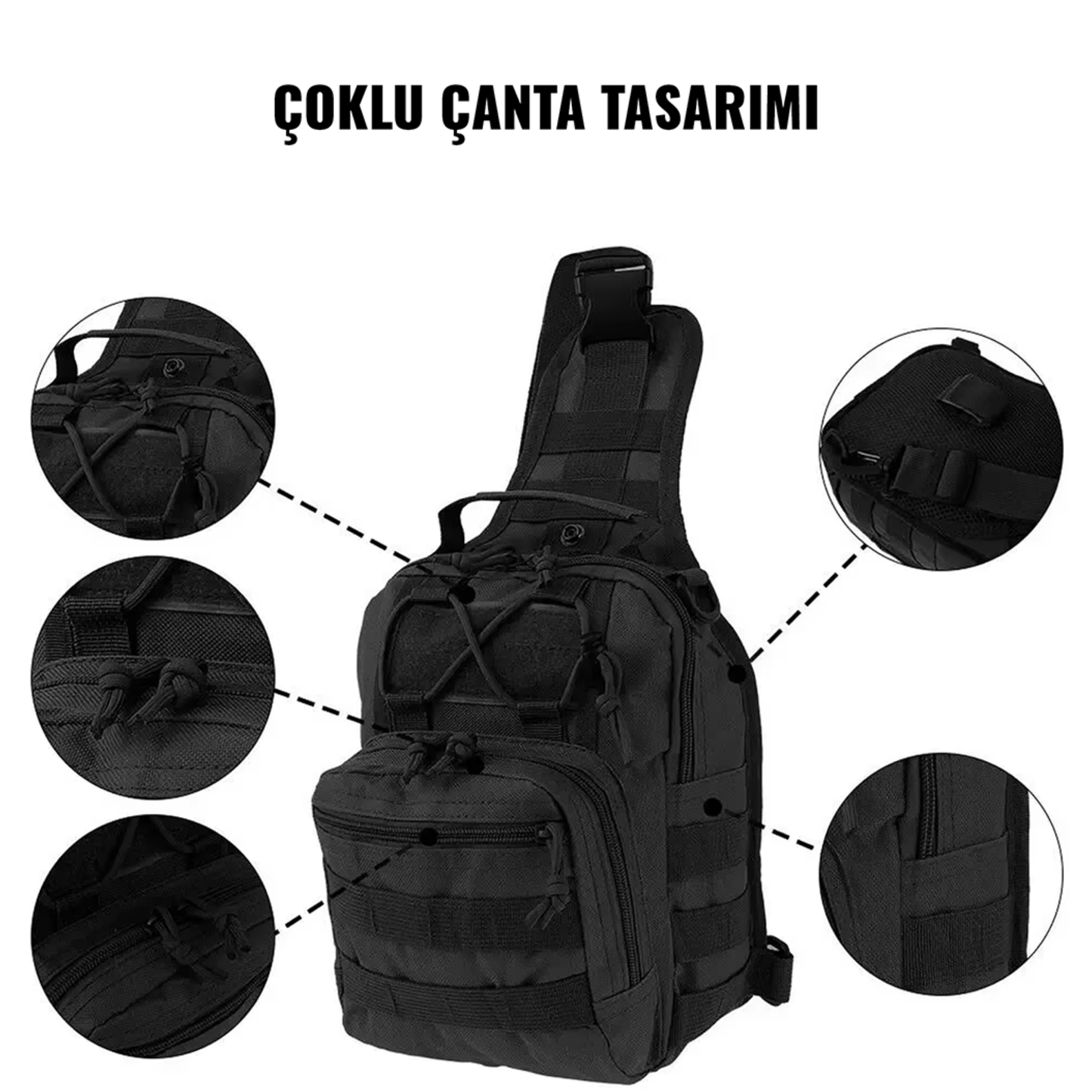 Taktik Omuz ve Göğüs Çantası Molle Çantası – Kamp, Tırmanış, Askeri ve Günlük Kullanım İçin