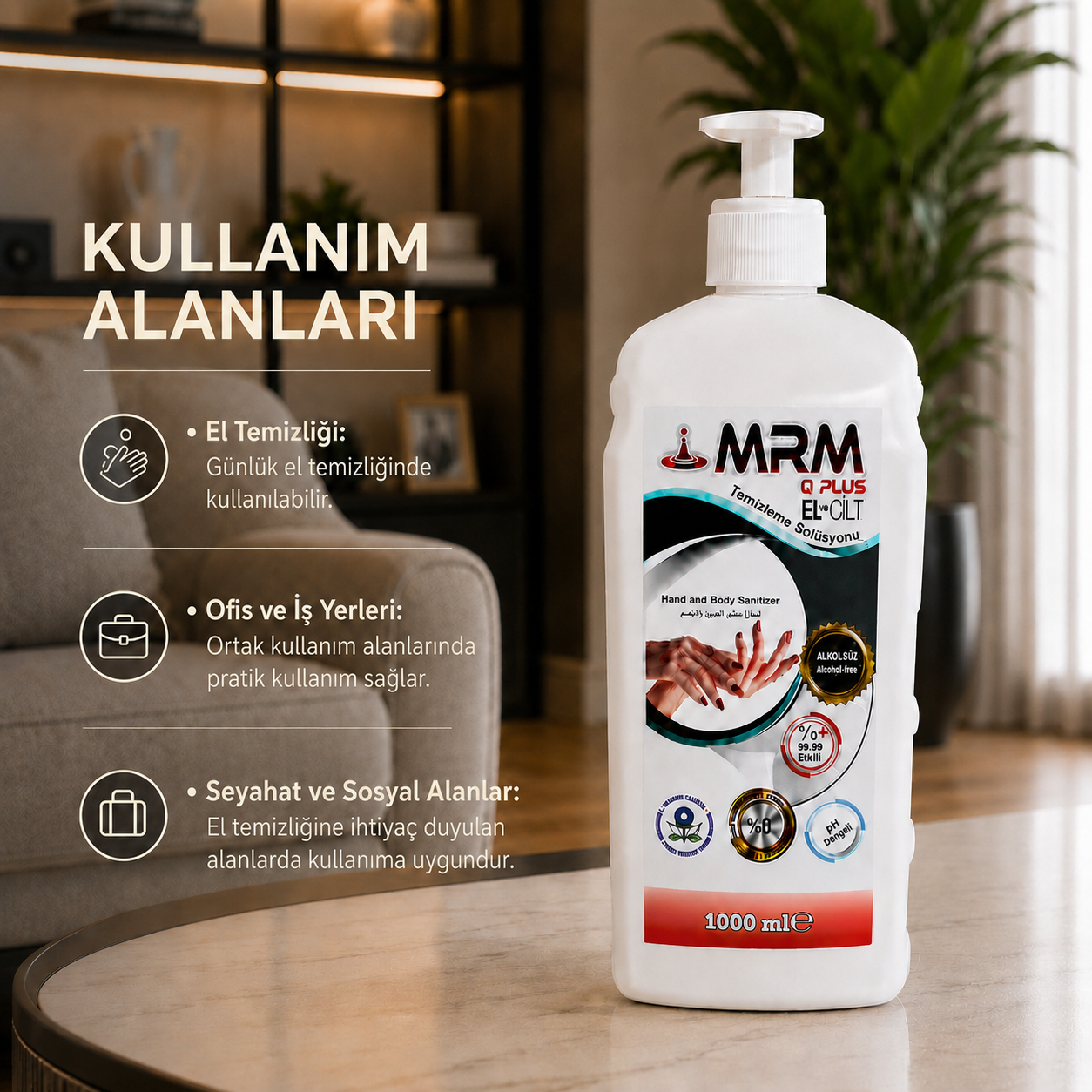 MRM Q Plus El ve Cilt Temizleme Solüsyonu 1000 ml