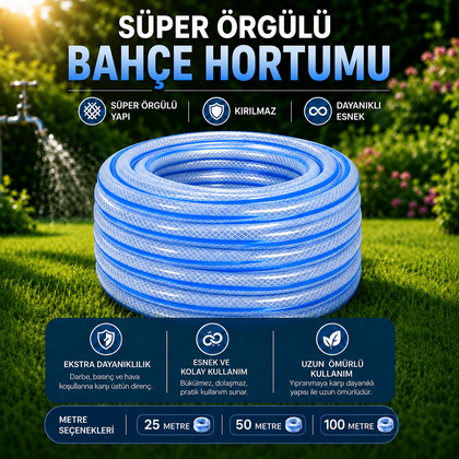 Süper Örgülü 13 mm Su Hortumu