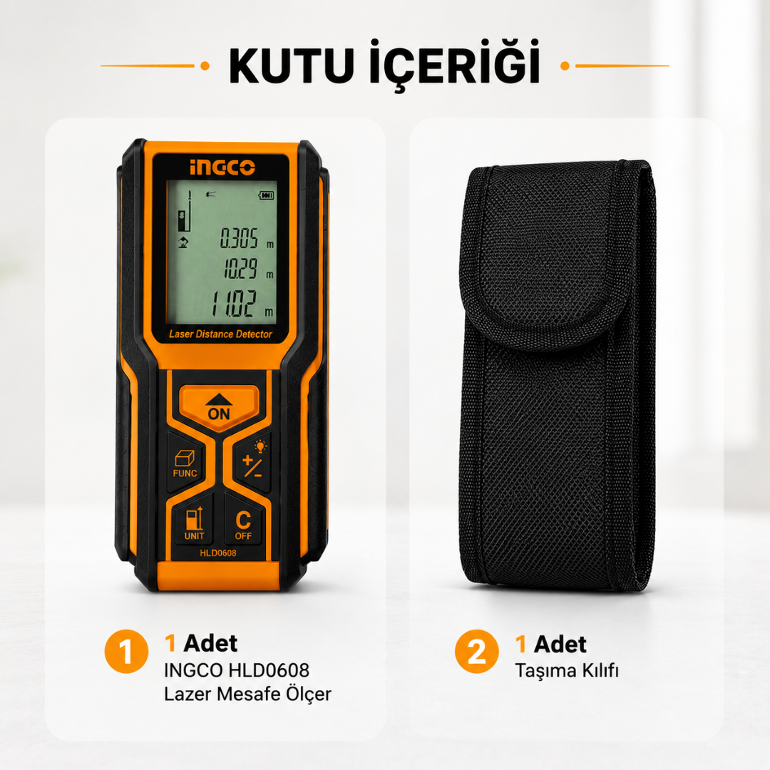 Lazer Mesafe Ölçer 60 Metre Dijital Mesafe Ölçüm Cihazı