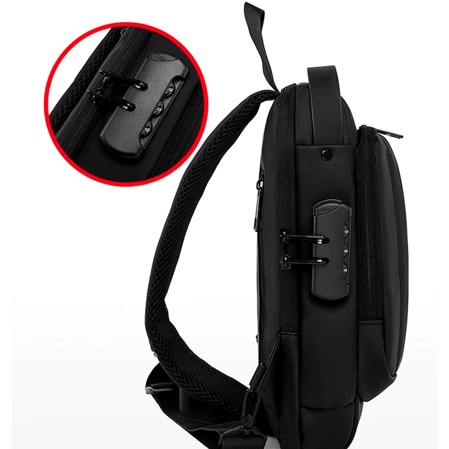 Şifreli Kilitli USB Portlu Su Geçirmez Göğüs Çantası