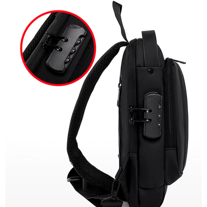Şifreli Kilitli USB Portlu Su Geçirmez Göğüs Çantası