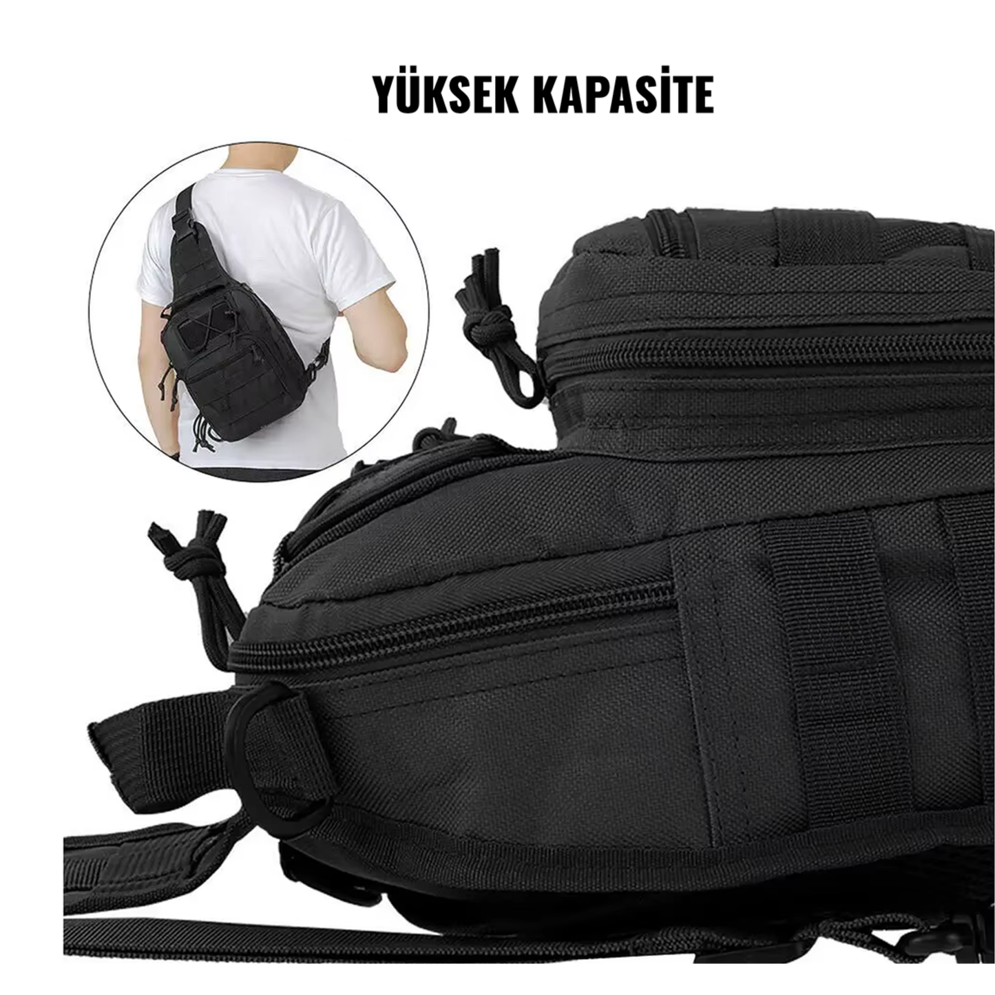 Taktik Omuz ve Göğüs Çantası Molle Çantası – Kamp, Tırmanış, Askeri ve Günlük Kullanım İçin