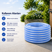 Süper Örgülü 13 mm Su Hortumu