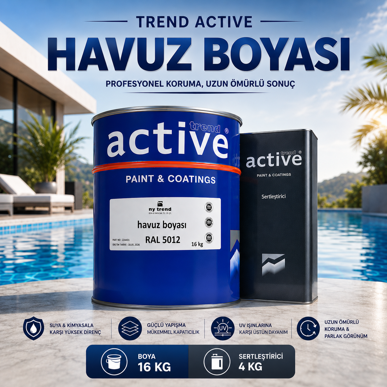Su ve Kimyasal Dayanımlı Havuz Boyası