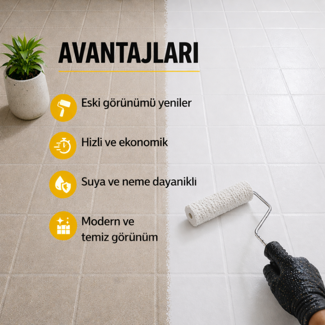 Beyaz Renk Çift Bileşenli Fayans Boyası ile Kırmadan Modern ve Dayanıklı Yenileme - Ny Trend