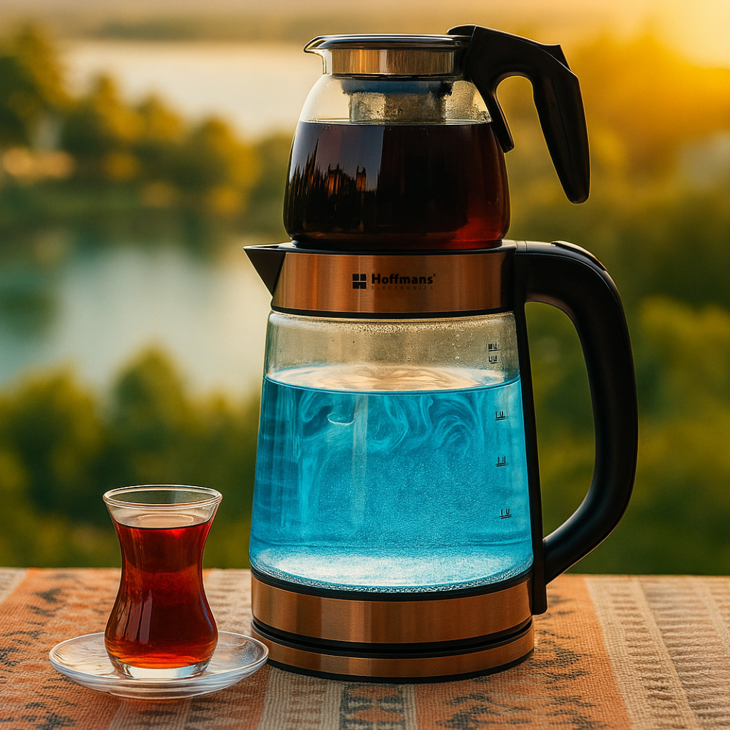 Hofmans 3 Litre Premium Rose Renk LED Işıklı Cam Kettle Seti (2.2 L + 0.8 L) | 2 Yıl İthalatçı Firma Garantili
