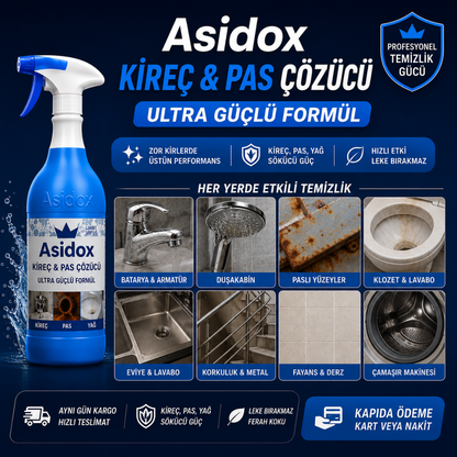 ASİDOX 10’lu Temizlik Seti (5 + 5) – Çok Amaçlı + Kireç & Pas Çözücü Ekonomik Paket