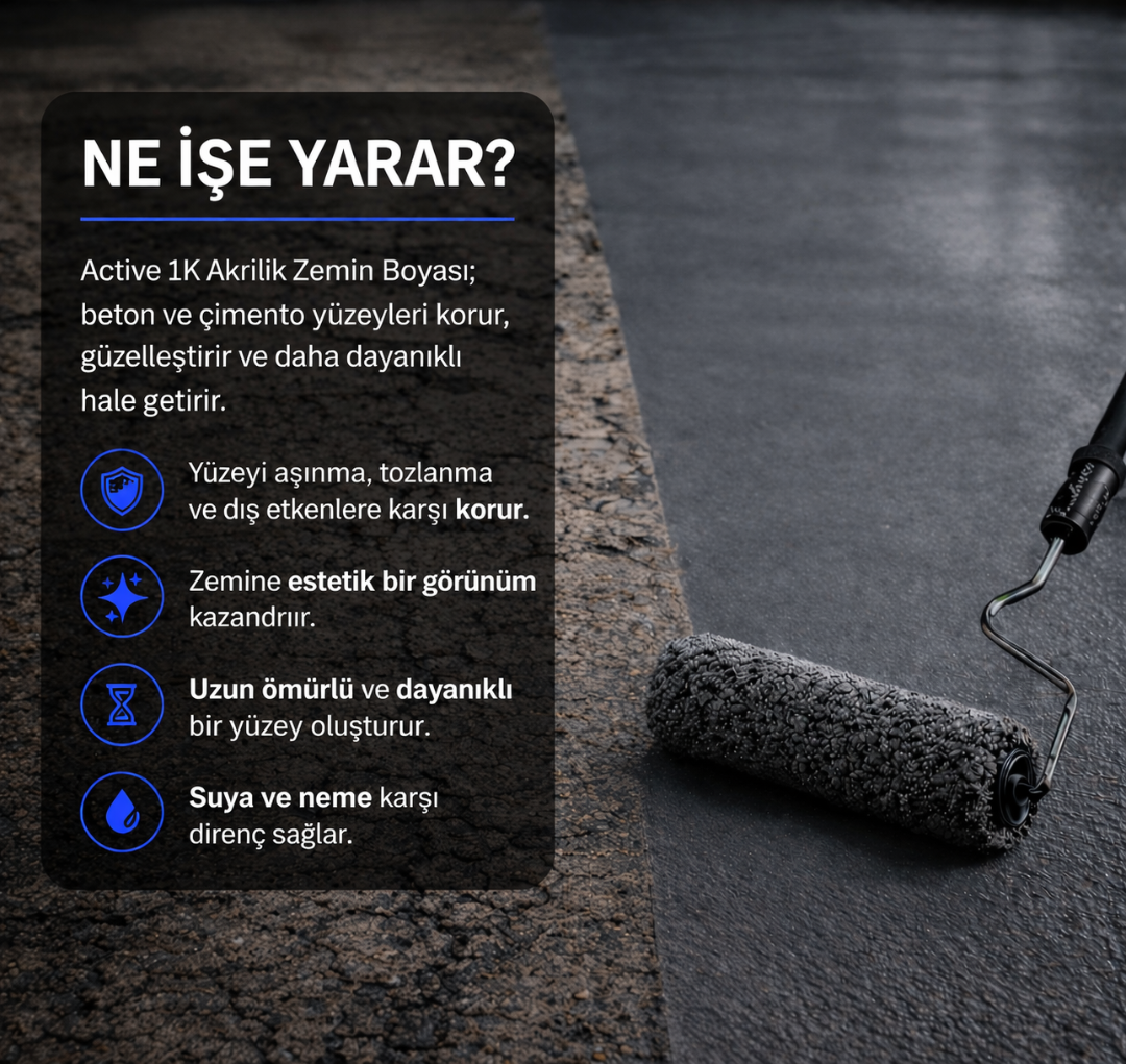 1k Akrilik Zemin Boyası (Renk: RAL 7040)