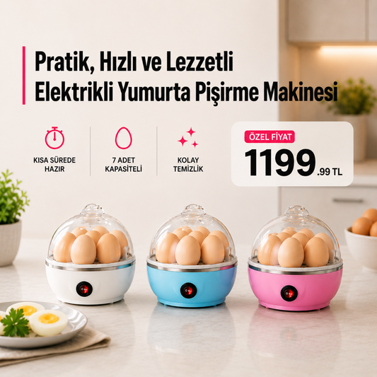 Pratik Elektirikli Yumurta Haşlama Makinesi - 7 yumurta kapasiteli