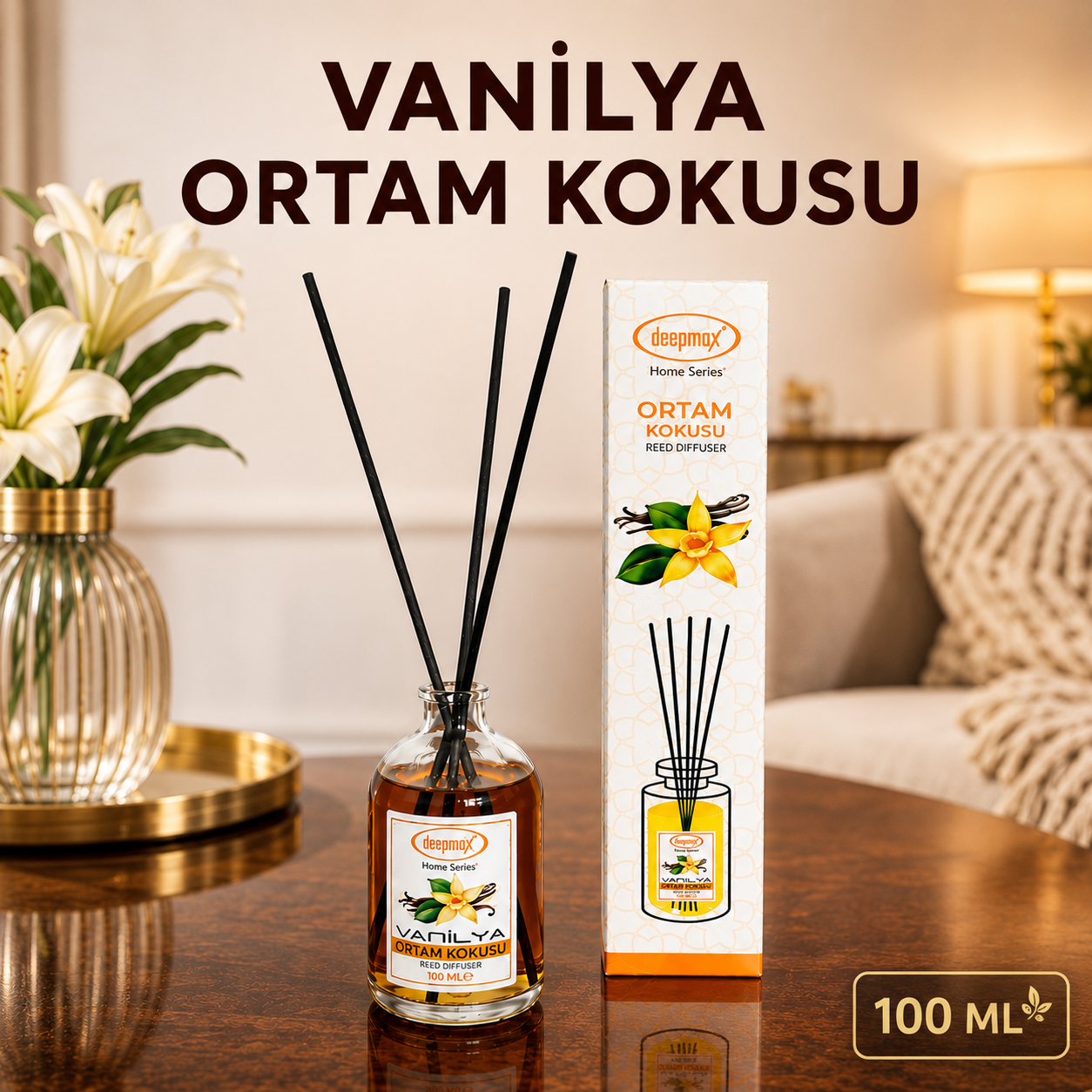 Deepmax Home Series Vanilya Bambu Çubuklu Ortam Kokusu - 100 ML