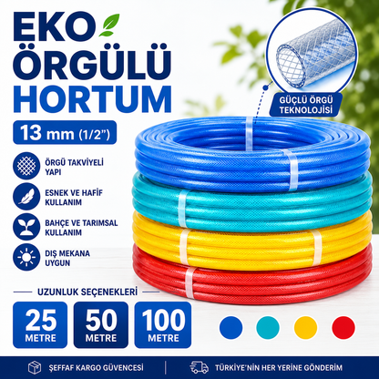 13 mm Şeffaf Örgülü Su Hortumu – Profesyonel PVC Bahçe ve Sulama Hortumu