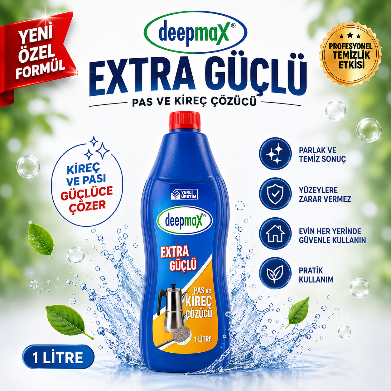 DEEPMAX EXTRA GÜÇLÜ PAS VE KİREÇ SÖKÜCÜ -1 LİTRE