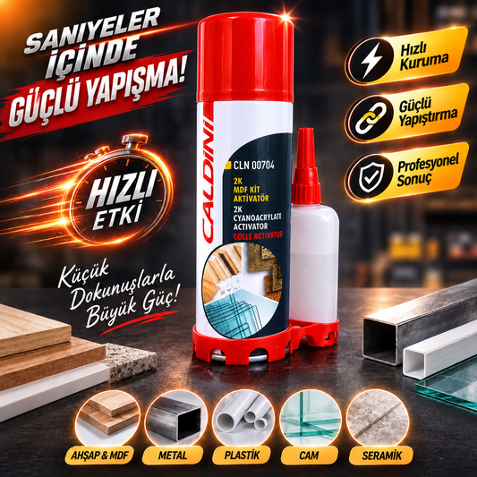 Hızlı Yapıştırıcı Seti – Aktivatör Sprey + Siyanoakrilat Güçlü Yapıştırıcı