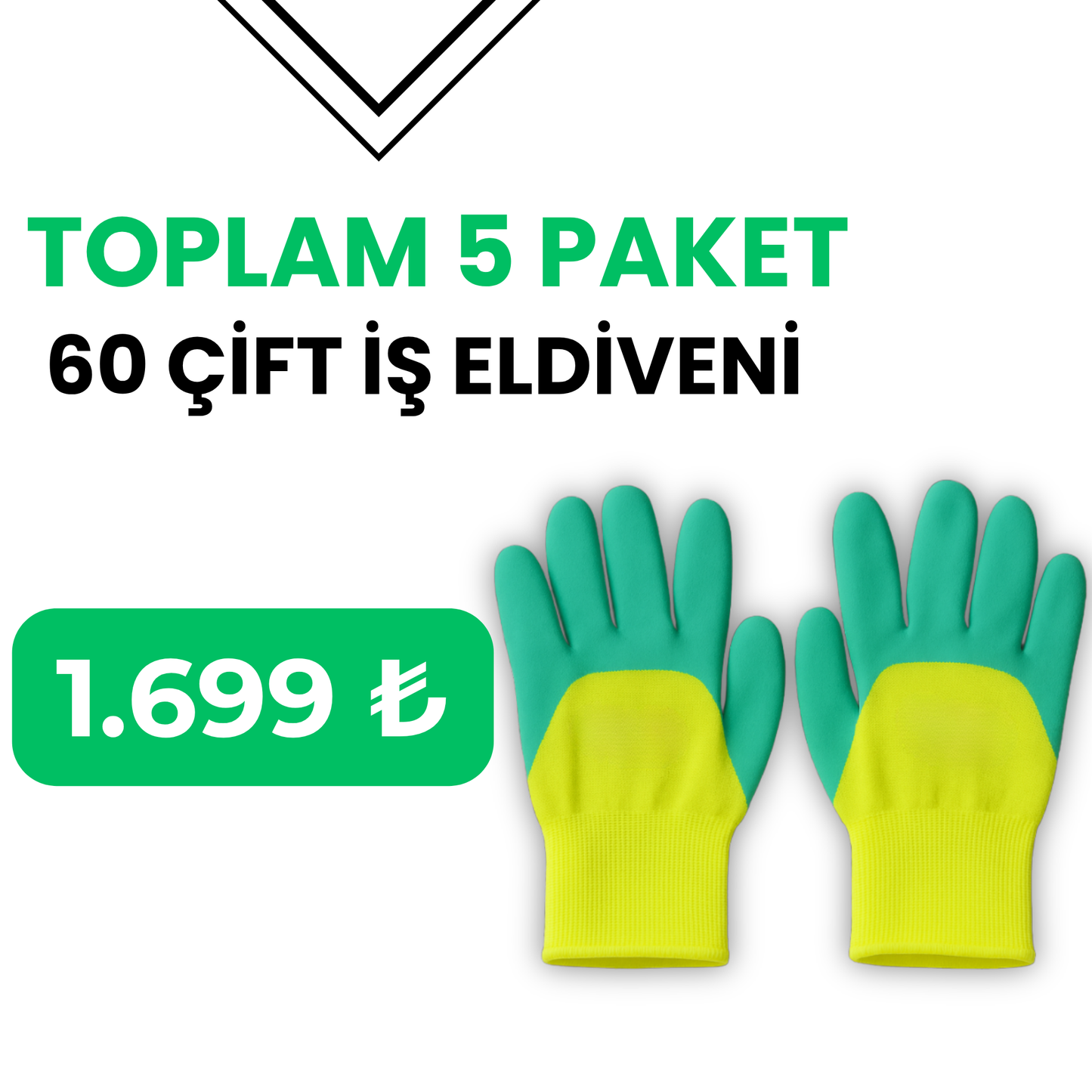 Profesyonel İş & İnşaat Eldiveni – Poliüretan Kaplı –  60 Çift  ( beden: 10 numara )