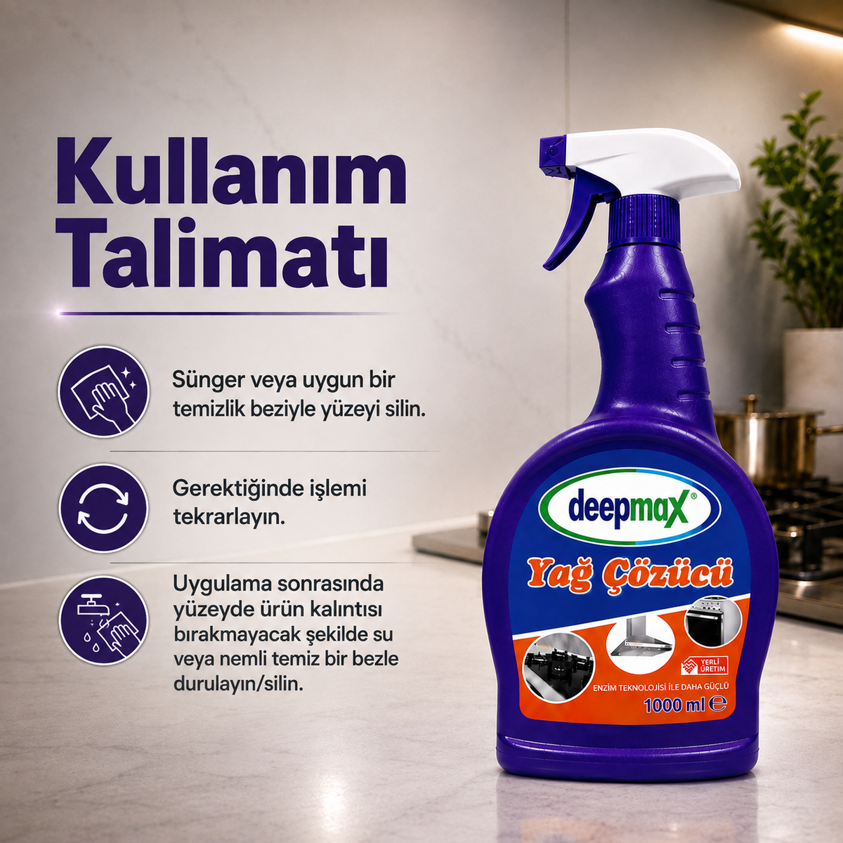 ULTRA GÜÇLÜ ENZİM TEKNOLOJİLİ YAĞ ÇÖZÜCÜ -1000 ml