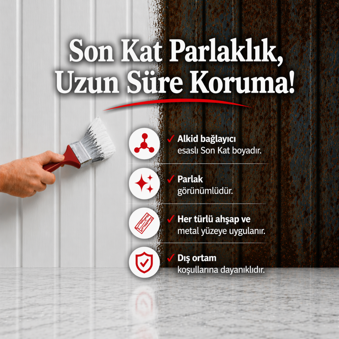 Active Parlak Sentetik Yağlı Boya – Ahşap & Metal Yüzeyler İçin (Uzun Ömürlü)