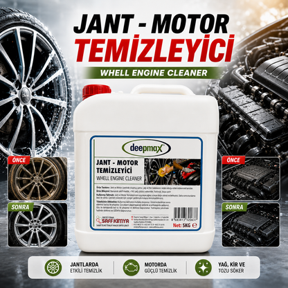 PROFESYONEL JANT & MOTOR TEMİZLEYİCİ Yağ • Fren Tozu • Yol Kirine Güçlü Etki - 5Kg