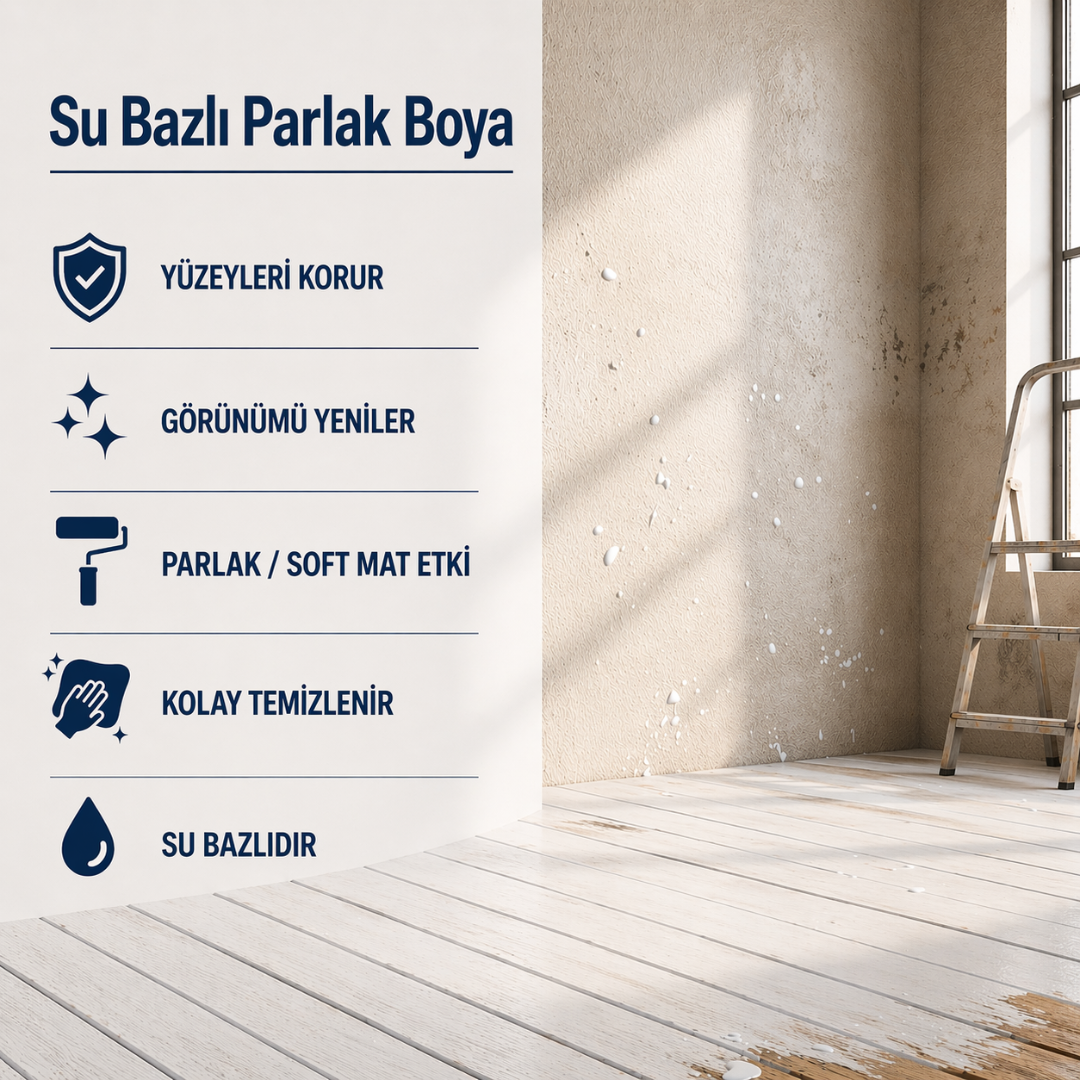 Ahşap, Metal ve Tüm Duvar Yüzeylerinde Üst Kalite Su Bazlı Boya