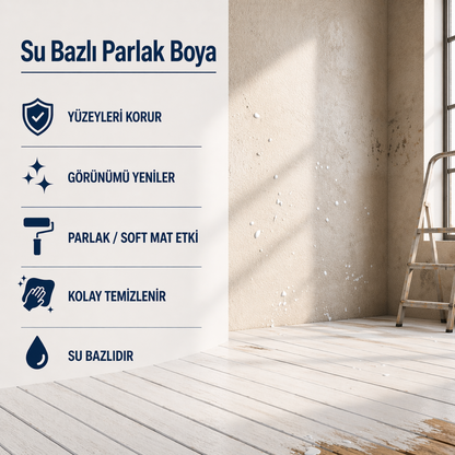Ahşap, Metal ve Tüm Duvar Yüzeylerinde Üst Kalite Su Bazlı Boya