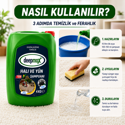 DEEPMAX| HALI VE YÜN ŞAMPUANI - TÜM LEKE VE KİRLERE KARŞI