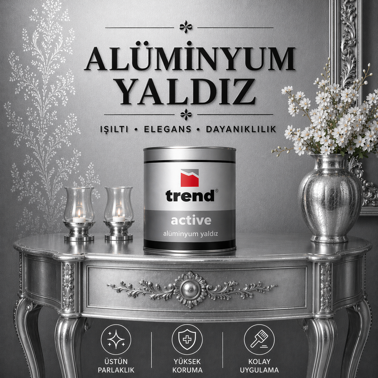Uzun Ömürlü Yaldız Efektli Profesyonel Boya