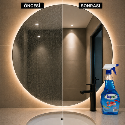 Deepmax Parfümlü Cam Temizleyici 750 ml – İz Bırakmayan Formül ile Kristal Parlaklık ve Hızlı Temizlik
