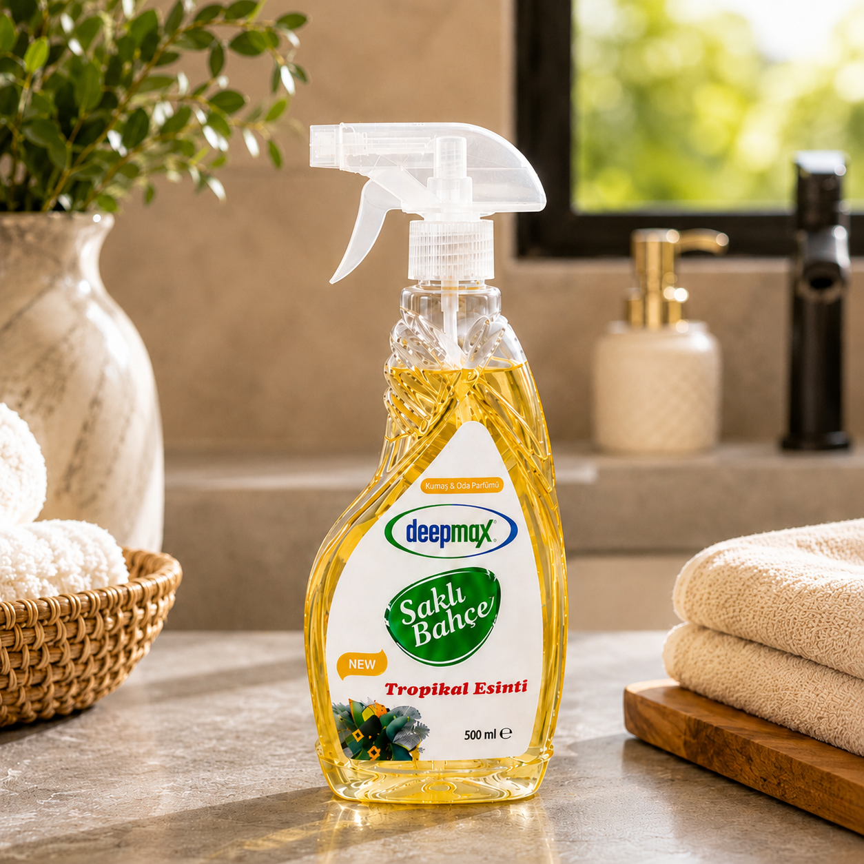 Deepmax Saklı Bahçe Oda ve Kumaş Parfümü 500 ML – Tropikal Esinti ve Lavanta Bahçesi Seçenekleriyle – Kalıcı Ferahlık ve Hoş Koku – Ev, Ofis, Perde ve Tekstil Kullanımına Uygun