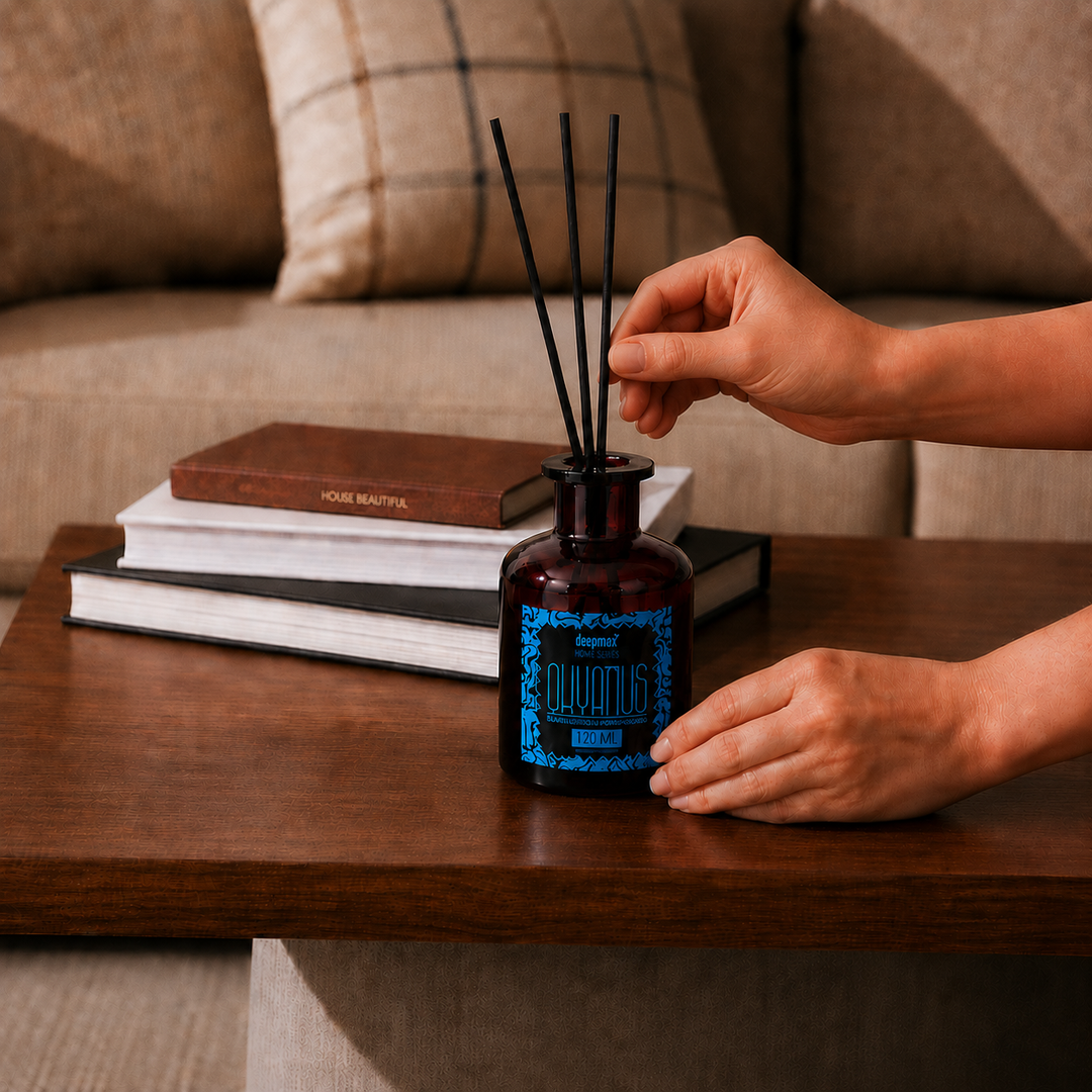 Deepmax Home Series Okyanus Bambu Çubuklu Ortam Kokusu 120 ML – Ferah ve Kalıcı Okyanus Esintisi – Bambu Çubuklu Reed Diffuser – Salon, Yatak Odası, Banyo, Ofis ve Yaşam Alanları İçin Dekoratif Ortam Kokusu