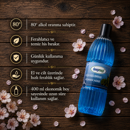Deepmax Aqua Kolonyası Akdamar Adası 80° 400 ml – Ferah ve Canlandırıcı Koku