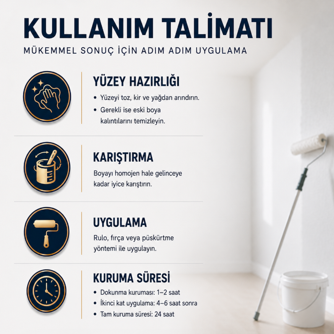Premium Saf Akrilik Boya – Her Yüzeye Uygun, Su Bazlı | Ahşap, Duvar, Metal