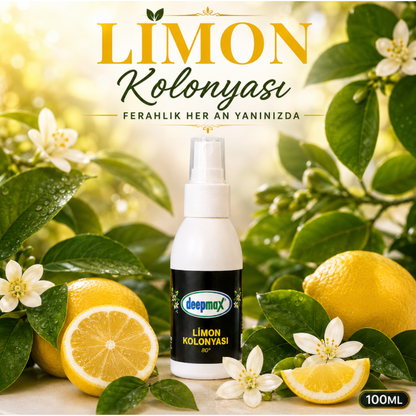 Deepmax Limon Kolonyası 80° 100 ML – Ferahlatıcı Limon Kokusu, Pratik Sprey Kullanım